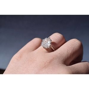 Simple Engagement Ring, Raw Crystal Rings for women size 5 6 7 8 9